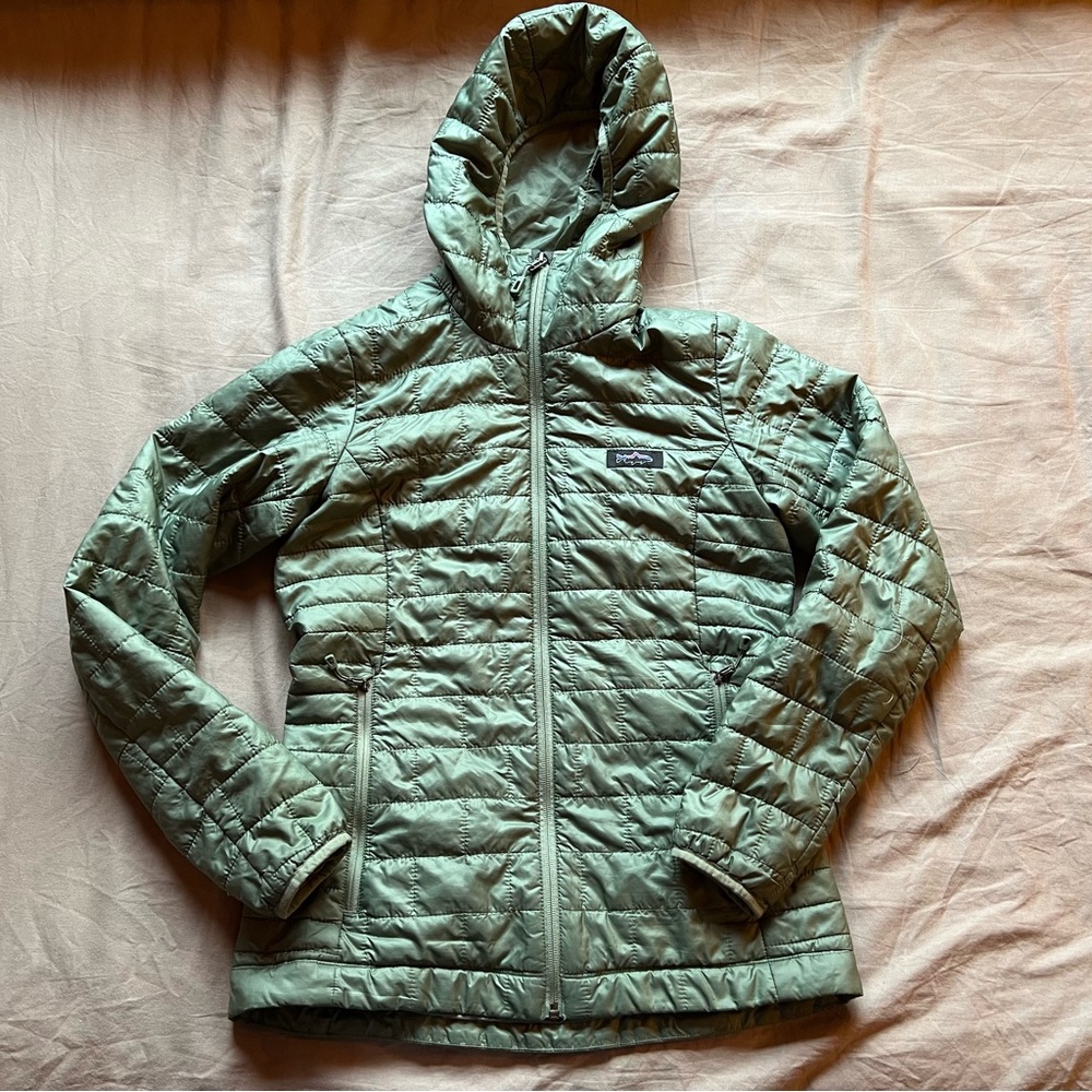 Patagonia Women's Olive Green Nano Puff Jacket with Hood